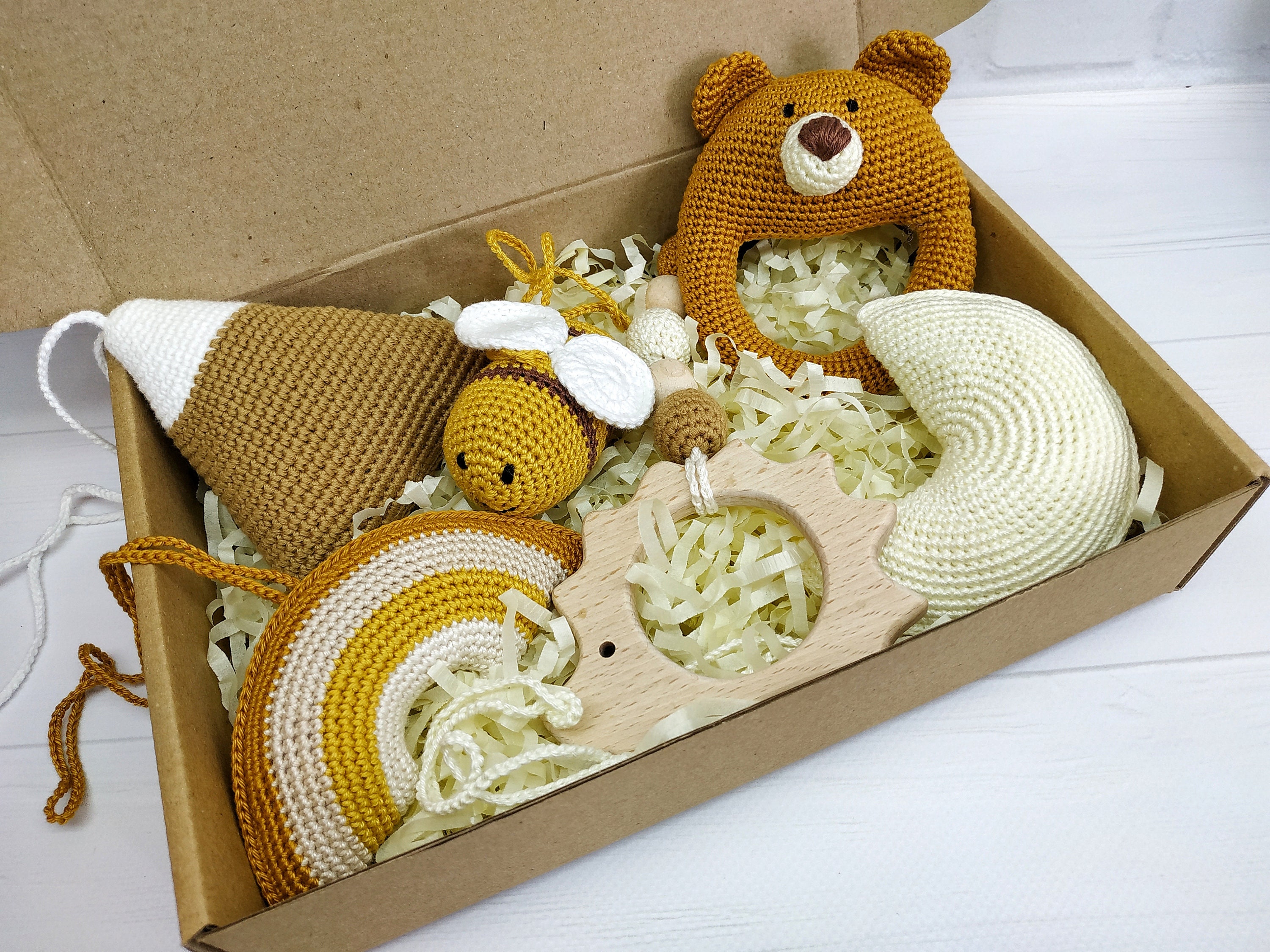 Hanging toys for baby play gym and rattle Etsy