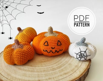 Crochet pumpkin Pumpkin pattern Halloween pattern digital Diy halloween decor Halloween props Cute halloween decor Primitive pumpkins