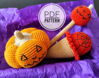 Halloween amigurumi Primitive halloween pattern Diy halloween decor Pumpkin pattern Crochet pumpkin Crochet food pattern Halloween digital