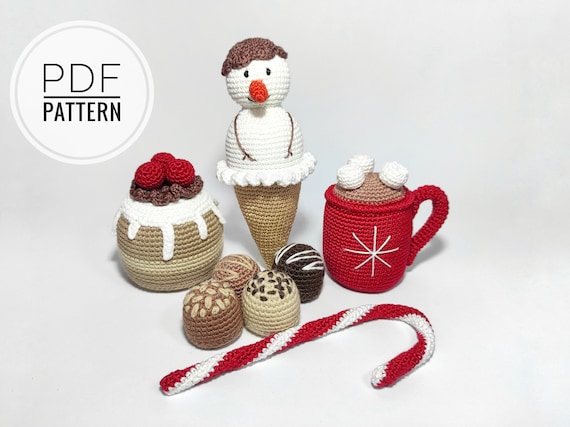 Christmas crochet patterns Snowman pattern Christmas diy Crochet  mug Christmas pattern Candy cane decor Crochet toys Easy crochet pattern