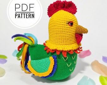 Crochet patterns Rooster pattern Easter decorations Table decor Spring decor Farmhouse decor Toy farm Amigurumi pattern Crochet toys