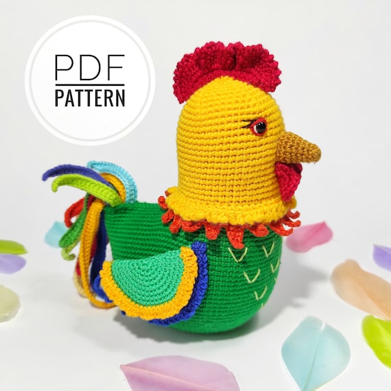 Modèles au crochet, modèle coq, décorations de Pâques, décoration