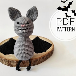 Modello pipistrello all&#39;uncinetto Pipistrello carino Decorazione pipistrello Pipistrello vampiro Modello pipistrello peluche all&#39;uncinetto Modello Halloween Modello peluche halloween fatto a mano digitale