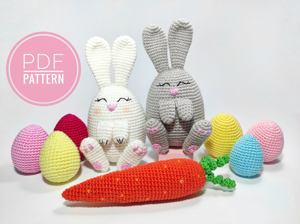 Easter Crochet Patterns Easter Decorations Egg Pattern Crochet Bunny ...