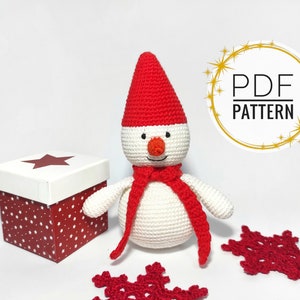 Snowman pattern Crochet patterns Christmas crochet Christmas pattern Christmas ornament Christmas diy Amigurumi pattern Easy crochet pattern