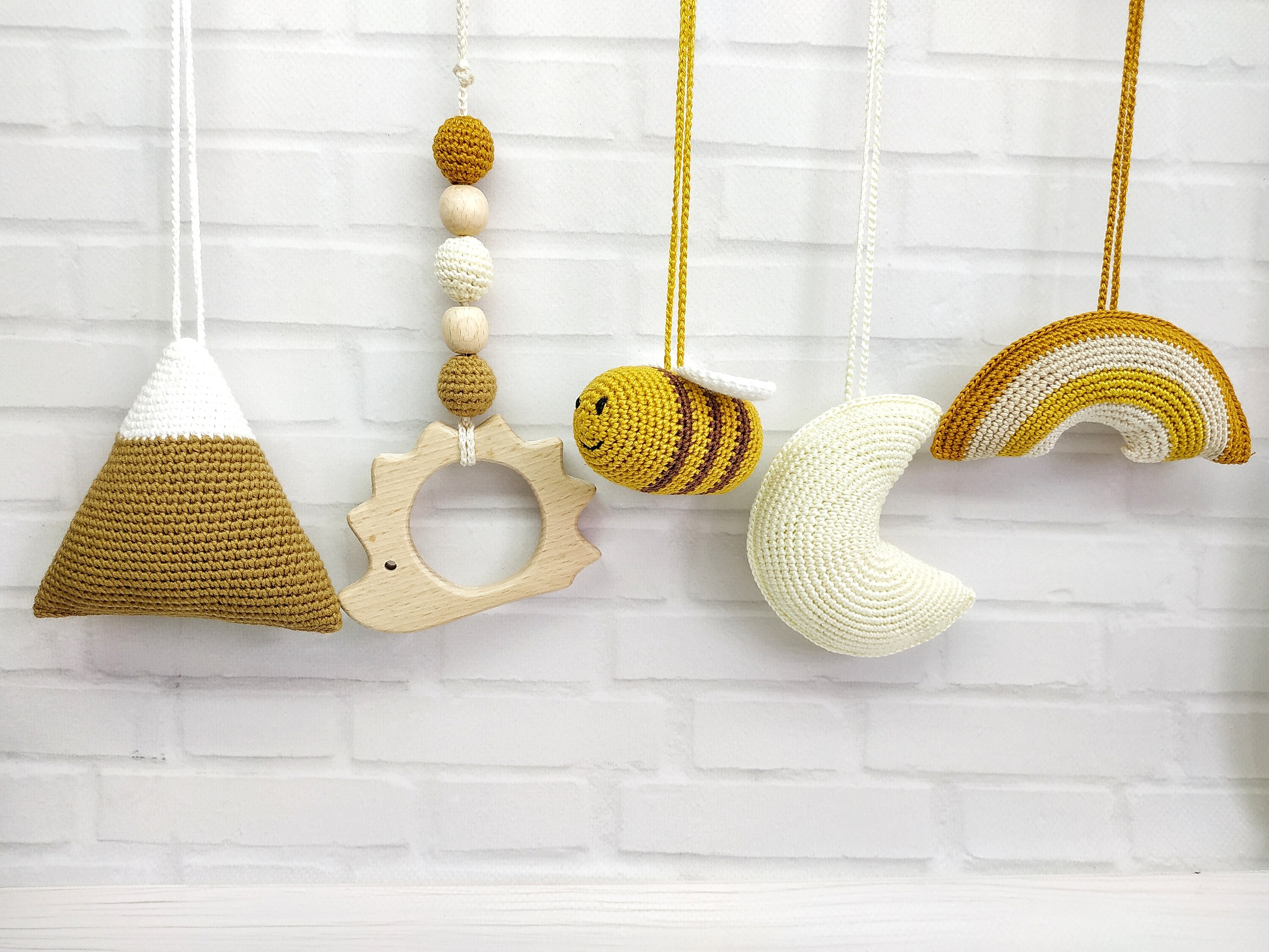 Hanging toys for baby play gym and rattle Etsy