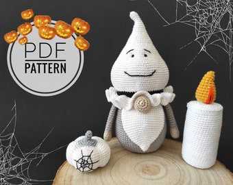 Halloween Häkelanleitung Halloween Wichtel Geisterzwerg Mini Kürbis Anleitung Kerze häkeln Halloween Amigurumi Primitive Halloween Häkel Wichtel