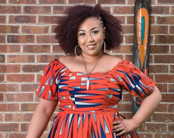 SALES African print peplum top
