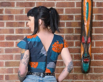 SALES!! African print clothing, Amara crop top, size 4 and 6