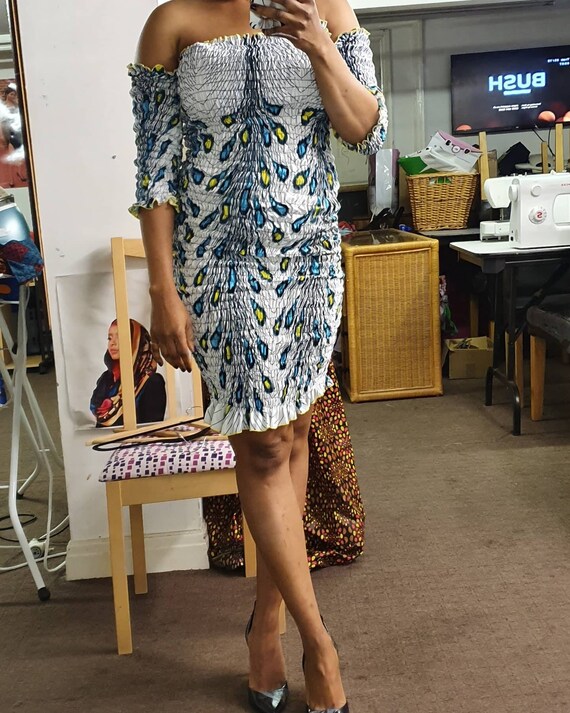 Sales African Print Ankara Smokey Stretch Dress Perfect for Any