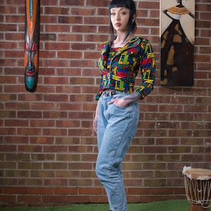 African print Biker&#39;s vibrant jacket
