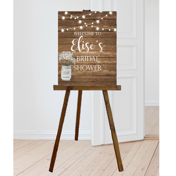 Rustic Welcome Sign Custom Rustic Wood Lights And Mason Jar Etsy