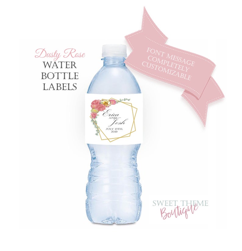 Floral Water Bottle Labels