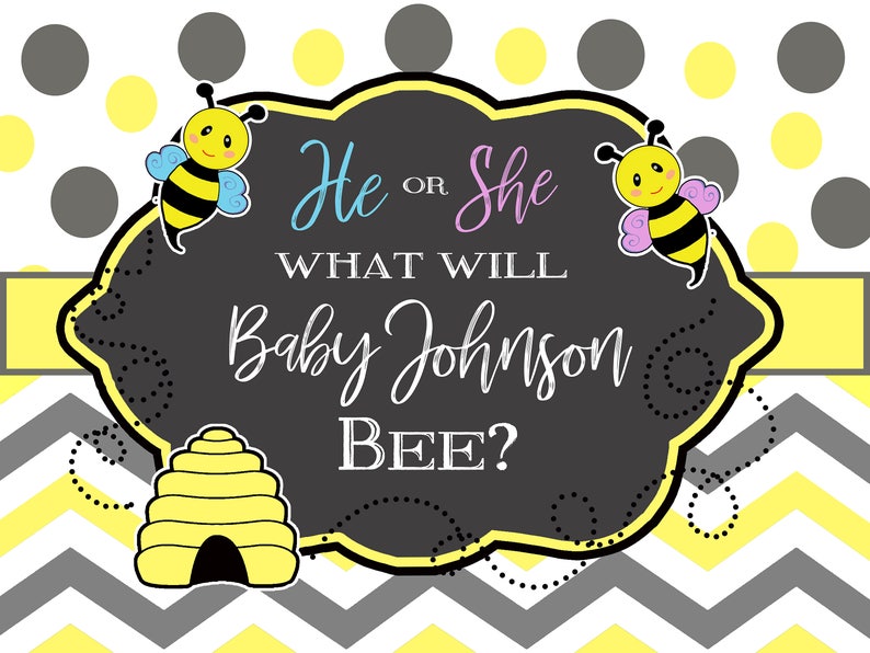 Bee Gender Reveal Or Baby Shower Cake Table Backdrop Gender Reveal Decor What Will It Bee Party Decor Paper Party Supplies Commentfer Fr
