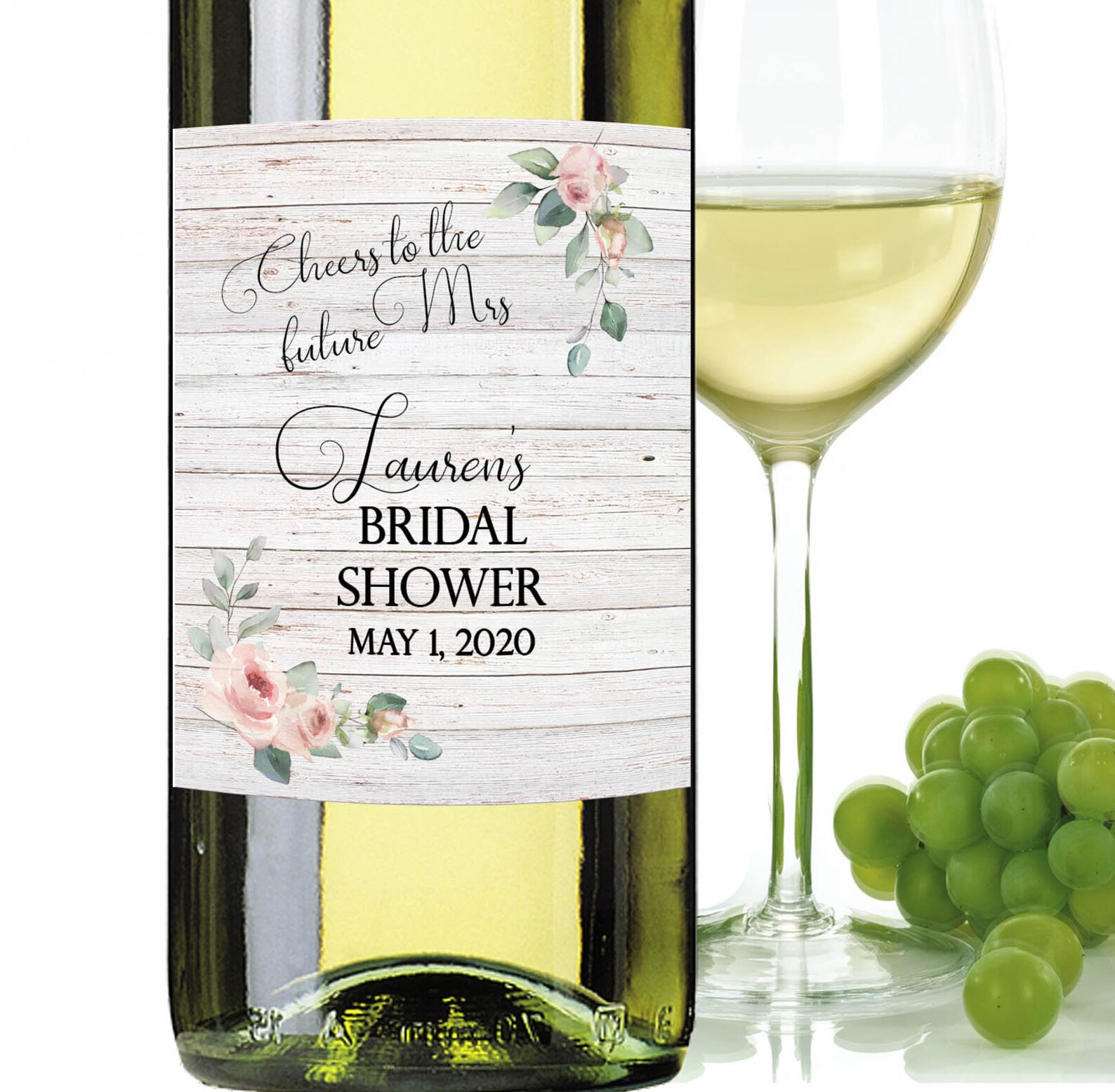 RUSTIC WINE LABELS Rustic Blush Wedding Favor Labels Rustic | Etsy