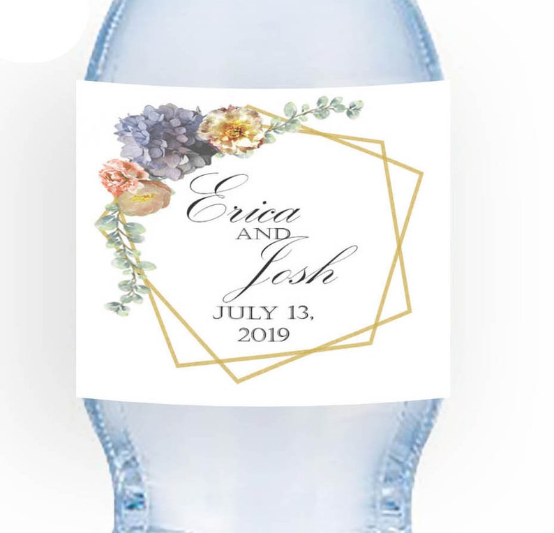 Floral Water Bottle Labels
