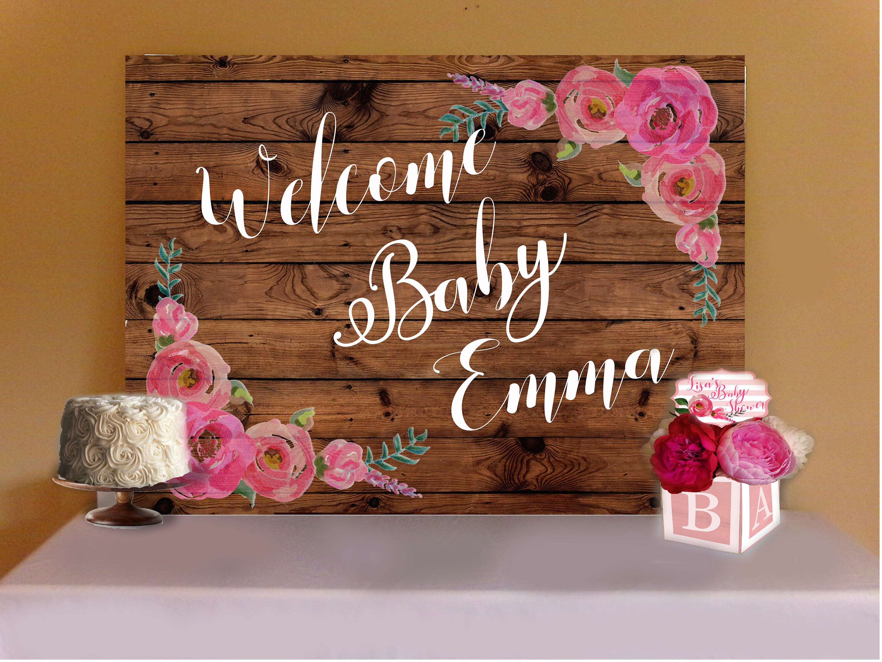 rustic flower baby shower