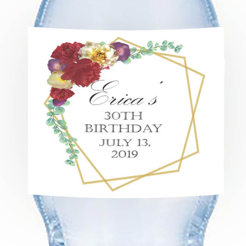 Floral Water Bottle Labels