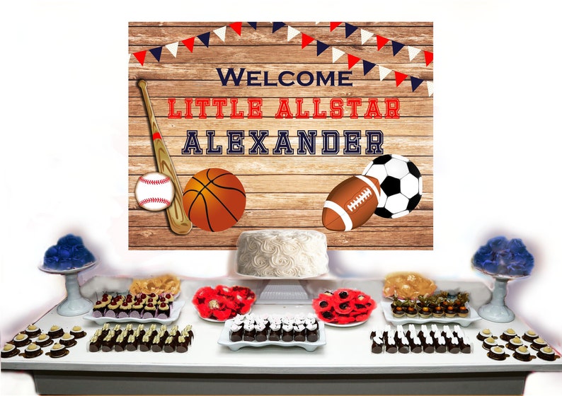 Sports Baby Shower All Star Sports Baby Shower Buffet Table Etsy