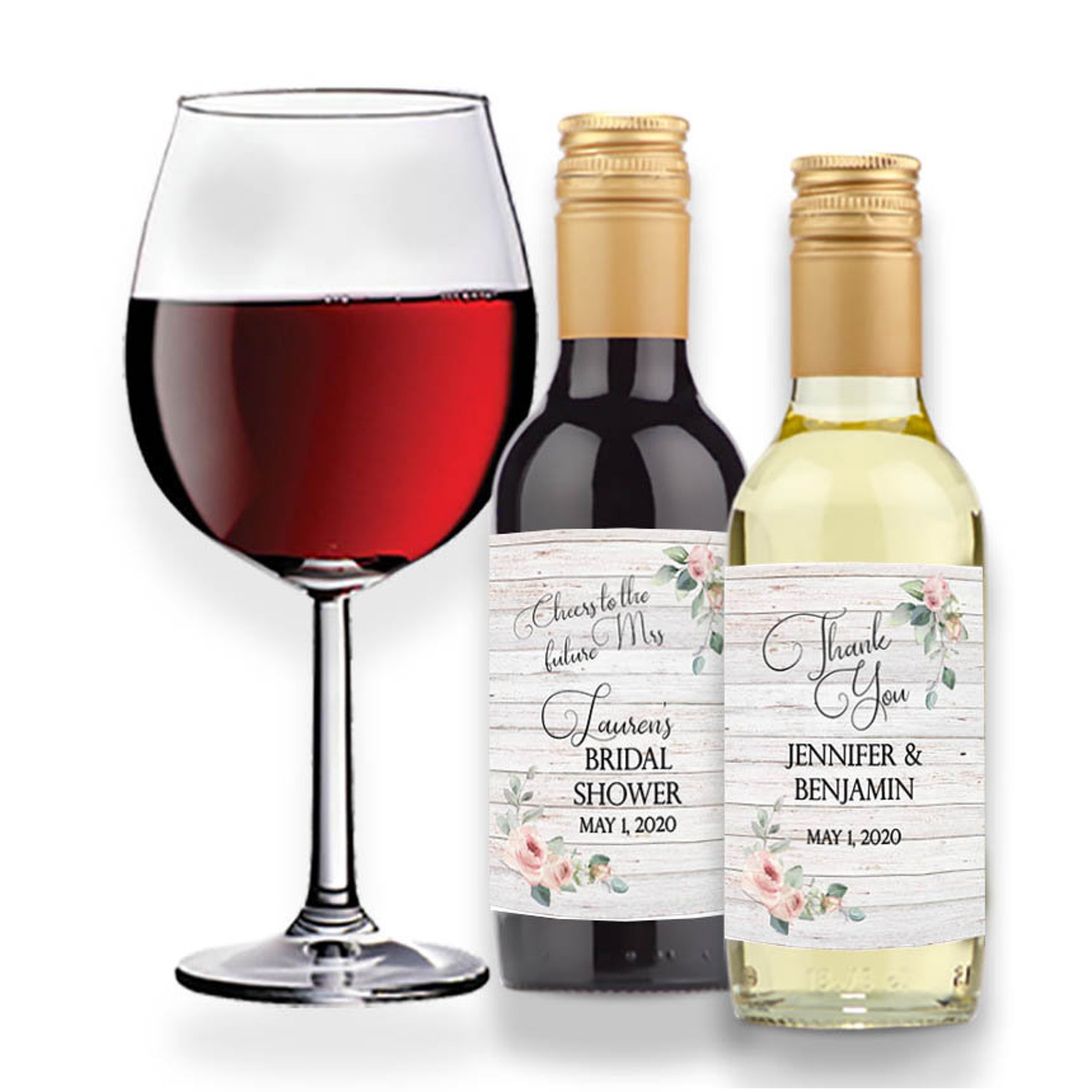 RUSTIC WINE LABELS Rustic Blush Wedding Favor Labels Rustic Etsy