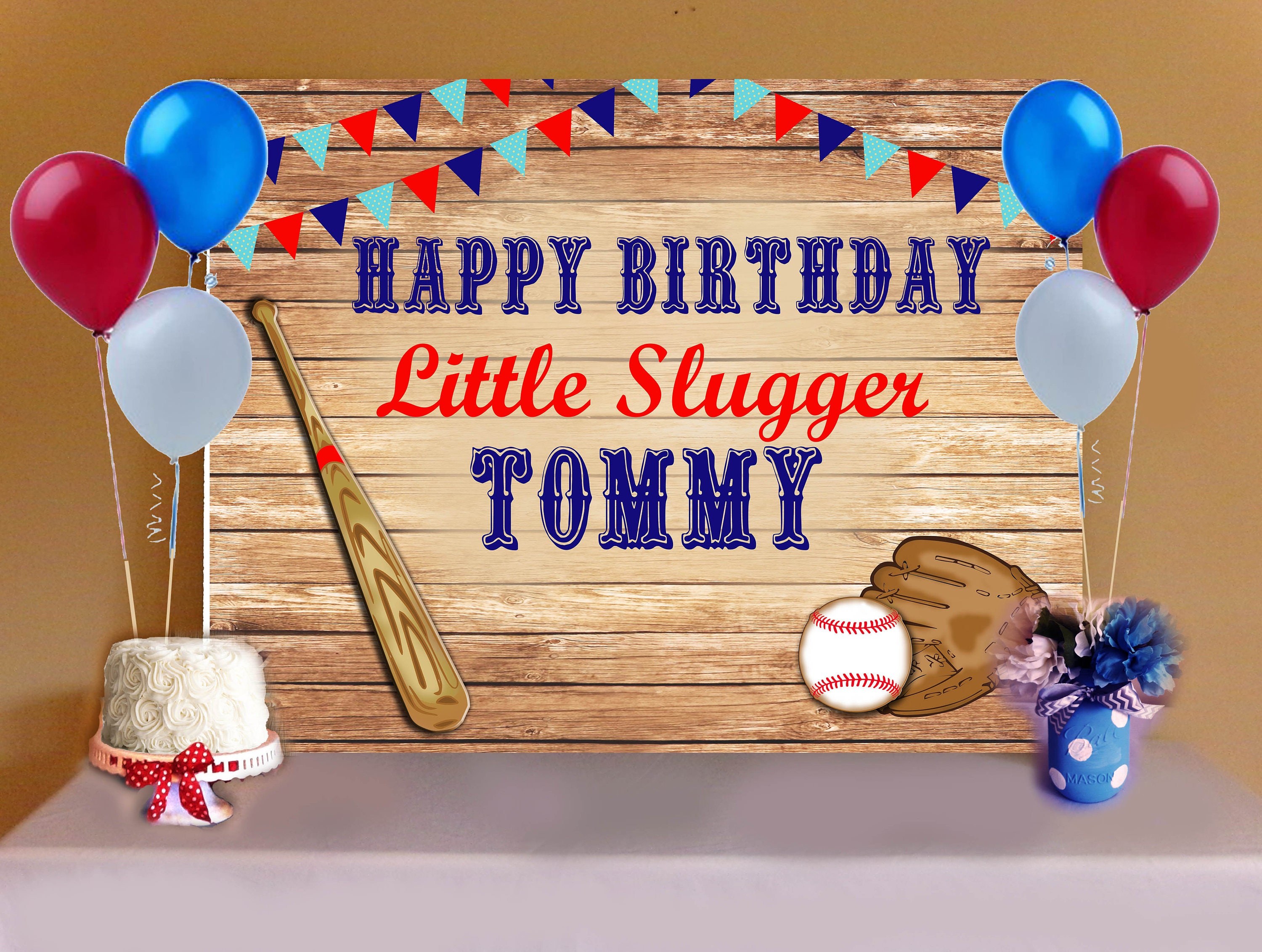 BASEBALL BACKDROP Baseball Birthday Party Buffet Table Etsy