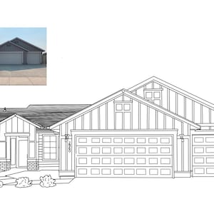 Digital Custom Sketch House Portrait || Personalized Housewarming Gift | Realtor Closing Gift | First Home Gift || Home Portrait