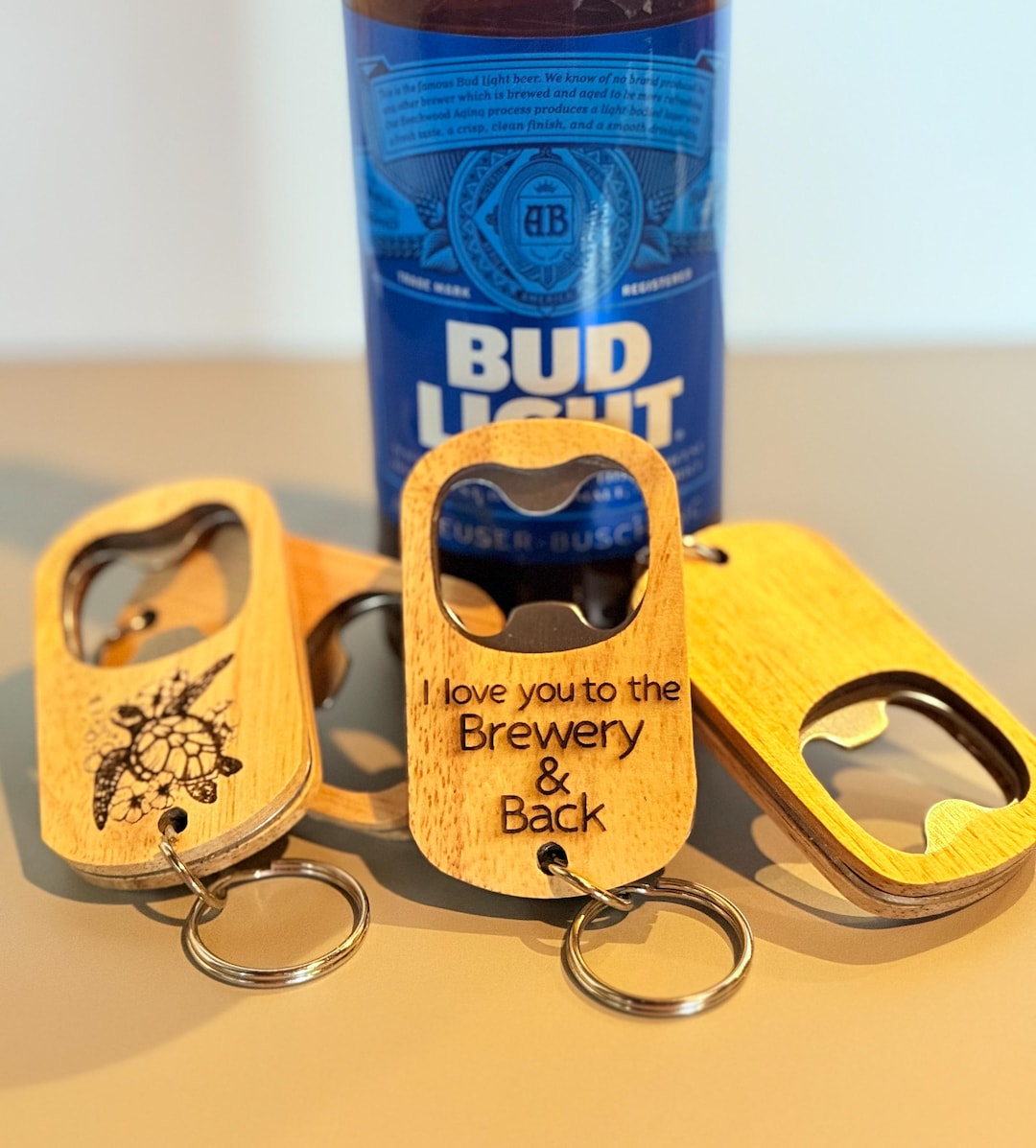 Laser Engraved Wooden Bottle Opener Keychain - Outdoorsy Beer Gift - Etsy