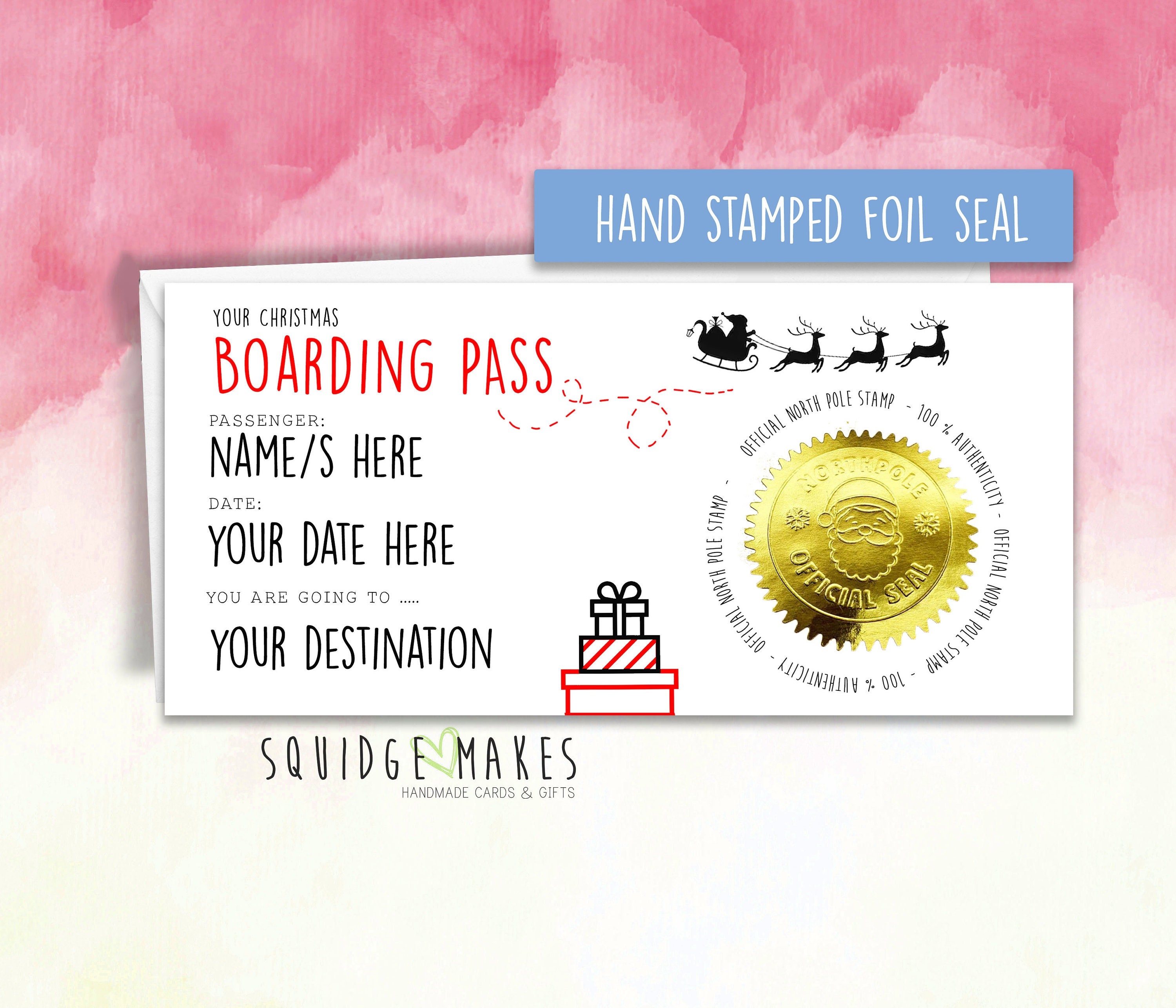 Personalised Lapland or Holiday Reveal Boarding Pass Ticket Etsy UK