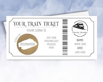 Personalised Surprise Birthday Card | Personalised train ticket | Faux Fake train Pass For Surprise Destination Trip