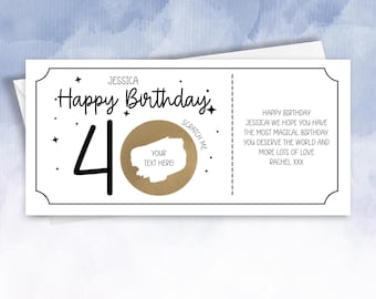 Personalized Birthday Scratch to Reveal Card: Milestone Surprise