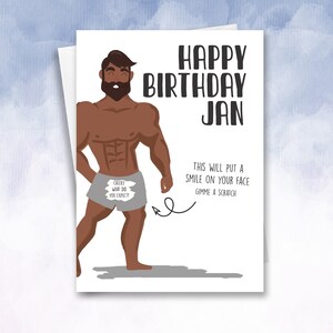 Carte d'anniversaire sexy personnalisée à gratter révélant une carte surprise, carte homme sexy pour elle, paquet de messages cachés, carte d'anniversaire gay image 2