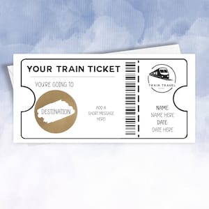 Personalised Surprise Birthday Card Personalised train ticket Faux Fake train Pass For Surprise Destination Trip image 2