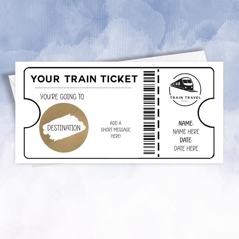Personalised Surprise Birthday Card Personalised train ticket Faux Fake train Pass For Surprise Destination Trip image 2