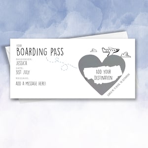 Personalised Surprise Birthday Card | Personalised Boarding Pass | Faux Fake Boarding Pass For Surprise Destination Trip