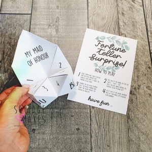 Will you be my bridesmaid - maid of honour bridesmaid card cootie catcher fortune teller alternative bridesmaid proposal Bridal Shower Favor