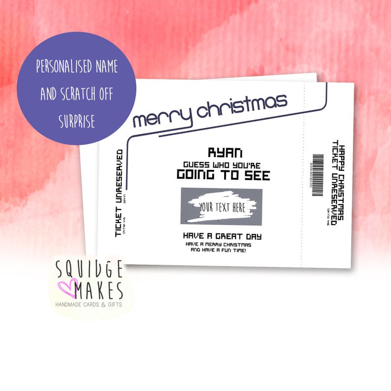 Scratch off Christmas Personalised Card Gift Reveal Etsy