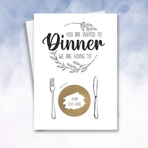 Personalised dinner reveal card * Taking you out to dinner * eating out scratch off card i'm taking you to dinner