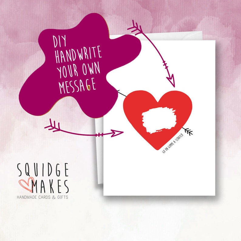 Surprise Scratch card birthday pregnancy personalised handmade wedding heart