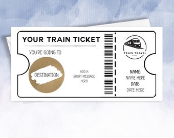 Personalised Surprise Birthday Card | Personalised train ticket | Faux Fake train Pass For Surprise Destination Trip