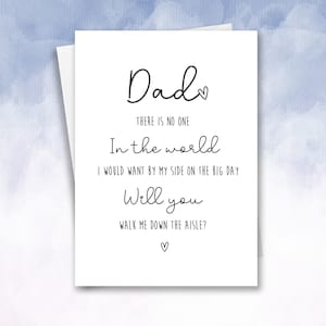 Will You Walk Me Down the Aisle, Dad Wedding Card, Step Dad Wedding Card, Wedding Proposal Card, Dad & Daughter Wedding Card, Daddy image 1