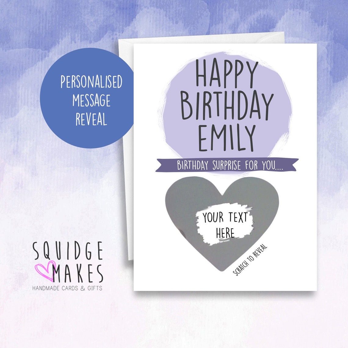 Birthday Surprise Scratch Reveal, Scratch Card ... - Folksy