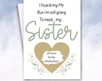Will you be my bridesmaid scratch card, will you be my maid of honour scratch off, Personalised I've found my mister, bridesmaid proposal