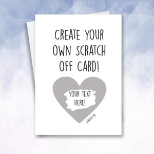 Create Your Own Card, Personalised Scratch Card *custom Birthday ...