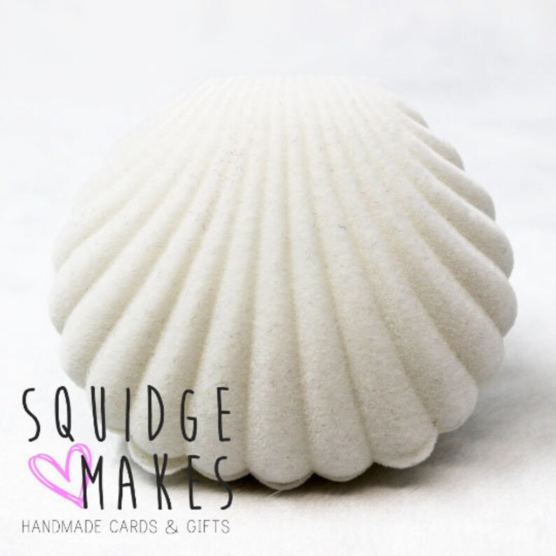 White Mermaid velvet shell ring case gift engagement ring box jewelry box treasure proposal wedding ring box clam shell ring box