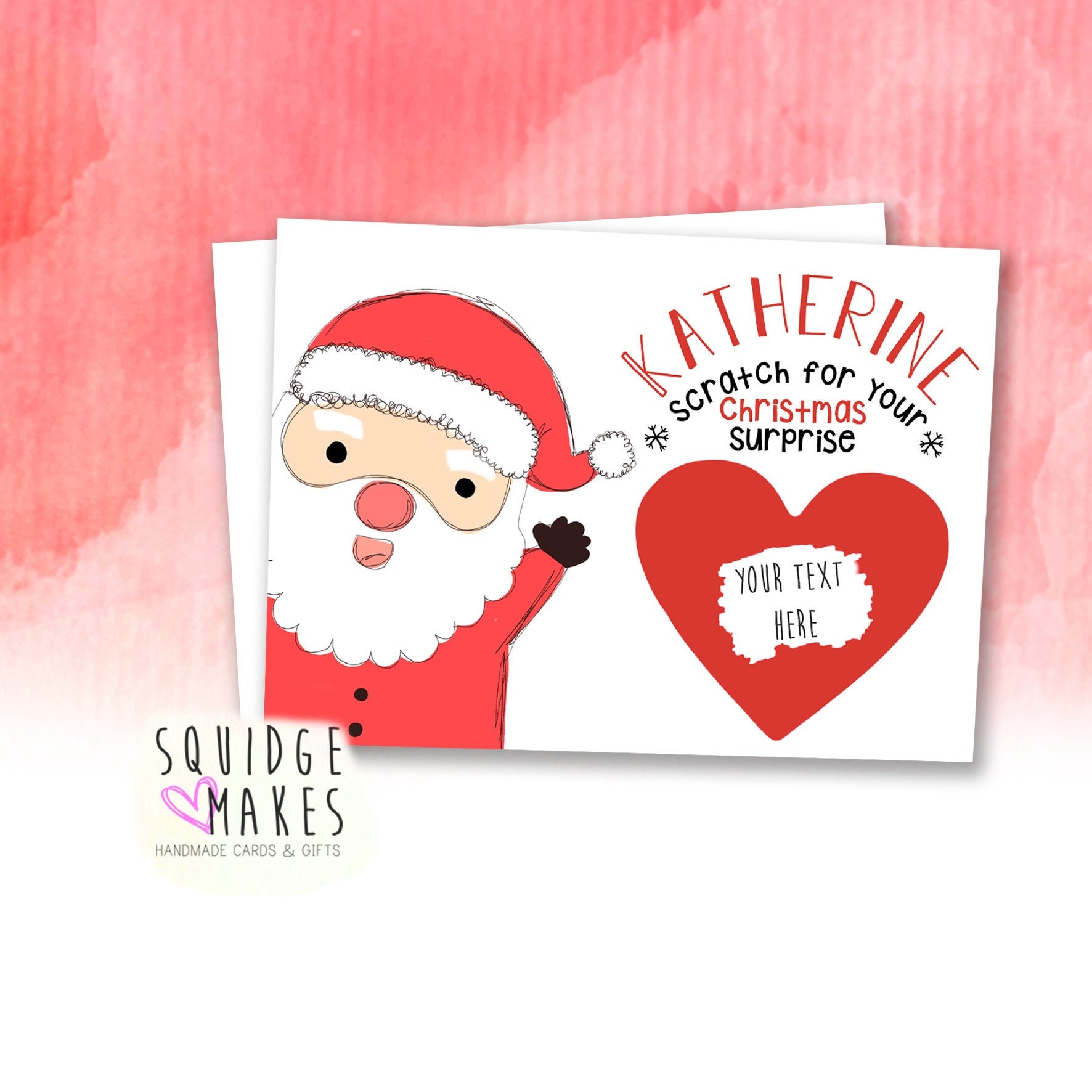Scratch off Christmas Personalised Card Gift Reveal Etsy