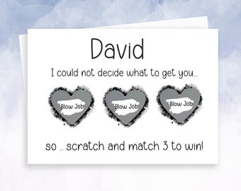 Naughty Gift for Him, Naughty Scratch Card, Adult Scratch Card, Birthday Gift for him, Adult Gift for Boyfriend, Rude Gift for Him