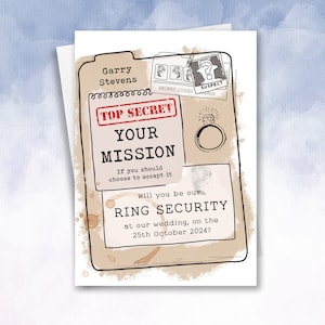 Personalised Ring Bearer Security Mission Proposal Page Boy Usher Wedding Invite