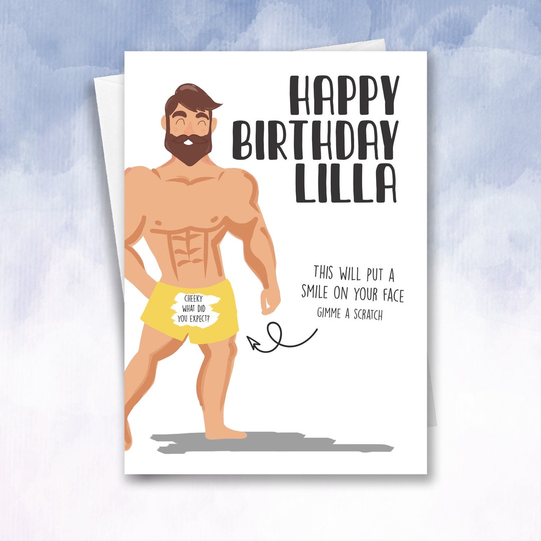 Carte personnalisée à gratter, anniversaire homme sexy drôle, gay coquine -  Etsy France