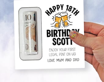 18th Birthday Money Holder Gift, 18th Birthday Gift Boy Son Grandson, Beer Gift Money, Money Gift, Money Wallet Holder, 18th Birthday Beer