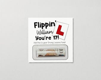 17th Birthday Money Gift Personalised Driving Lesson Wallet Holder Son Daughter
